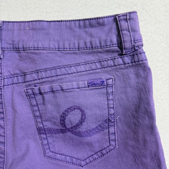 SEVEN7 Women's Purple Denim Jean‎ Shorts Size 16 - Picture 4 of 6